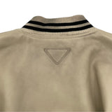 プラダ PRADA ヴィンテージ加工レザーボンバージャケット 58A190 ベージュ レザー メンズ スタジャン