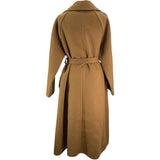 ルイ・ヴィトン LOUIS VUITTON レザートリムベルテッドラップコート ブラウン ウール レディース その他アウター