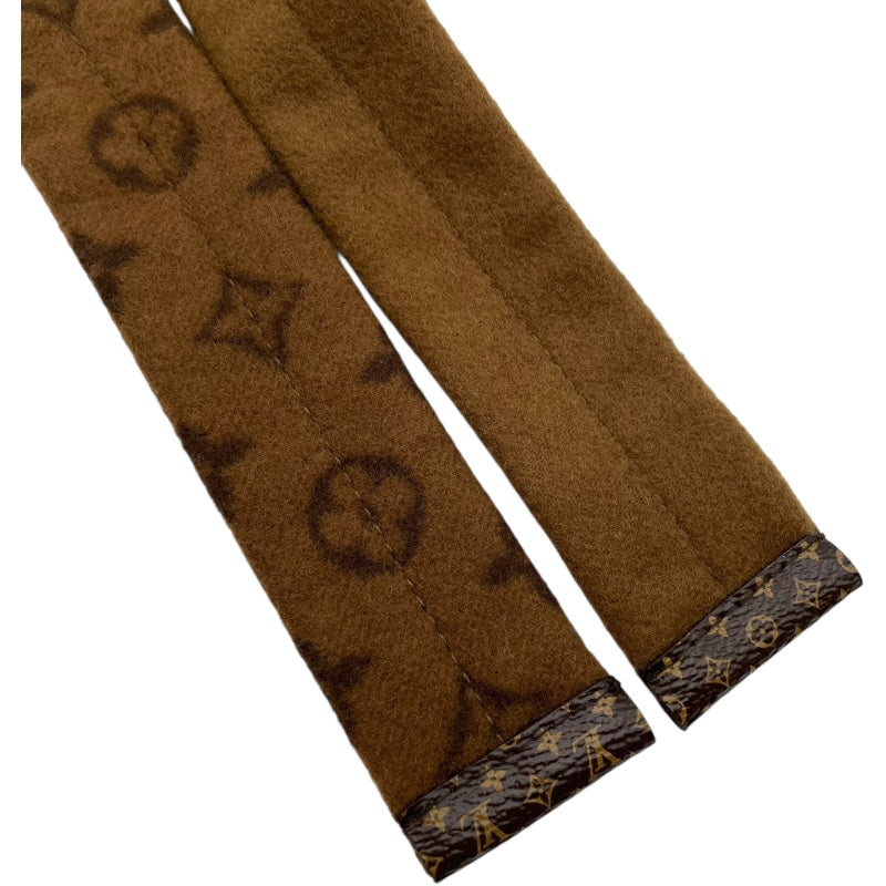 ルイ・ヴィトン LOUIS VUITTON レザートリムベルテッドラップコート ブラウン ウール レディース その他アウター