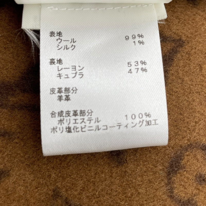 ルイ・ヴィトン LOUIS VUITTON レザートリムベルテッドラップコート ブラウン ウール レディース その他アウター