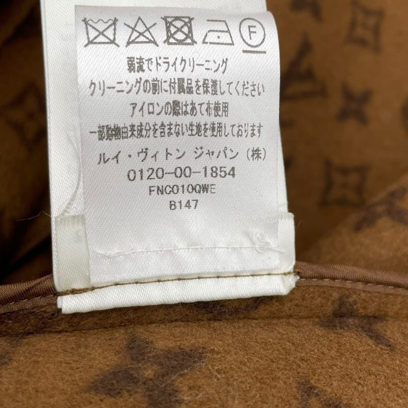 ルイ・ヴィトン LOUIS VUITTON レザートリムベルテッドラップコート ブラウン ウール レディース その他アウター