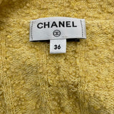 シャネル CHANEL ライオンボタンロングニットカーディガン P72177 イエロー ビスコース レディース カーディガン