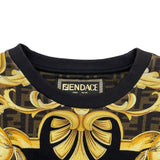 ヴェルサーチ VERSACE FENDACE 総柄スウェットシャツ FY0178 イエロー コットン メンズ スウェット