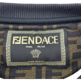 ヴェルサーチ VERSACE FENDACE 総柄スウェットシャツ FY0178 イエロー コットン メンズ スウェット