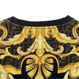ヴェルサーチ VERSACE FENDACE 総柄スウェットシャツ FY0178 イエロー コットン メンズ スウェット