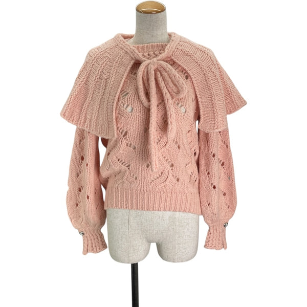 シャネル CHANEL ハートココボタンセーラーカラーニットセーター