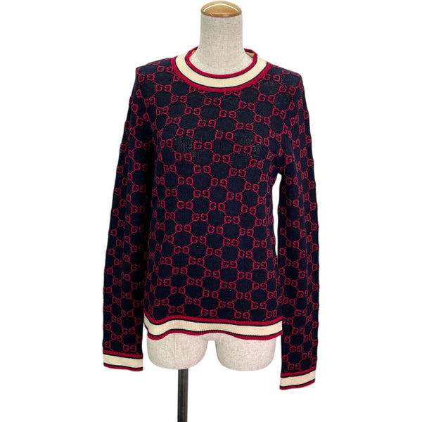 グッチ GUCCI GGジャガードニットセーター 554427 ネイビー ウール レディース セーター