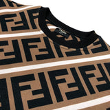 フェンディ FENDI FF総柄スウェットシャツ FY0944 カーキ×ブラック コットン メンズ スウェット