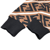 フェンディ FENDI FF総柄スウェットシャツ FY0944 カーキ×ブラック コットン メンズ スウェット