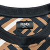 フェンディ FENDI FF総柄スウェットシャツ FY0944 カーキ×ブラック コットン メンズ スウェット