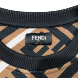 フェンディ FENDI FF総柄スウェットシャツ FY0944 カーキ×ブラック コットン メンズ スウェット