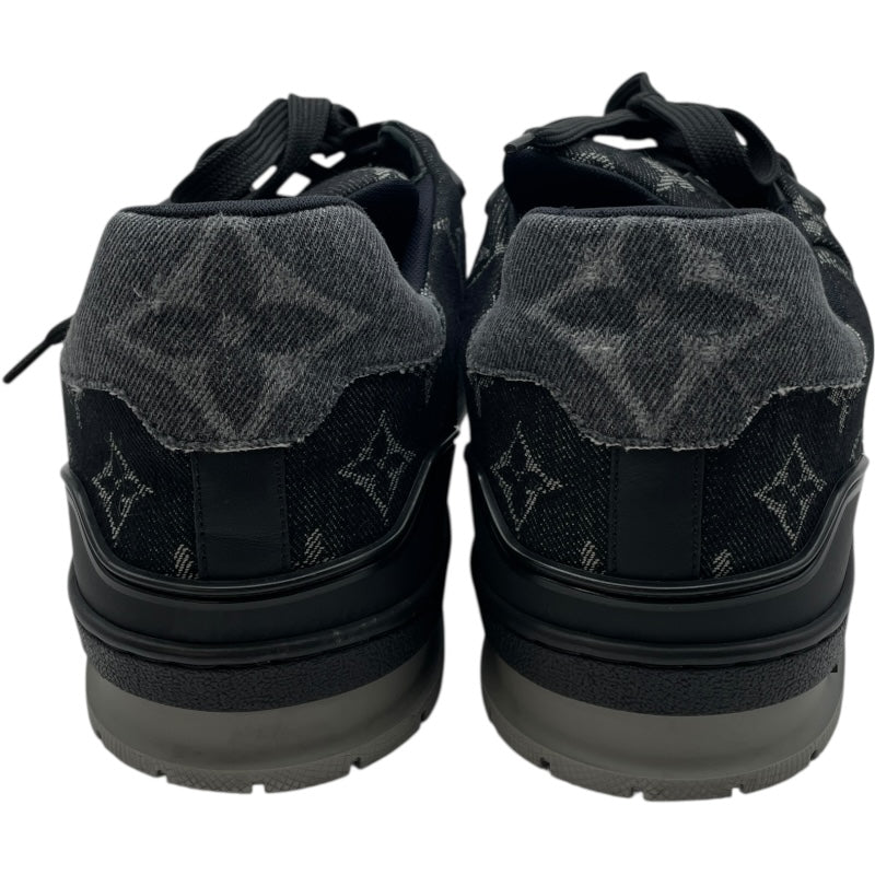 LOUIS VUITTON トレイナーモノグラム デニム ブラック ルイ・ヴィトン LOUIS VUITTON トレイナーライン モノグラムデニム