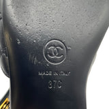 シャネル CHANEL ターンロック金具キルティングフラットパンプス G38441 ブラック レザー レディース パンプス