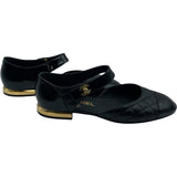 シャネル CHANEL ターンロック金具キルティングフラットパンプス G38441 ブラック レザー レディース パンプス