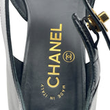 シャネル CHANEL ターンロック金具キルティングフラットパンプス G38441 ブラック レザー レディース パンプス