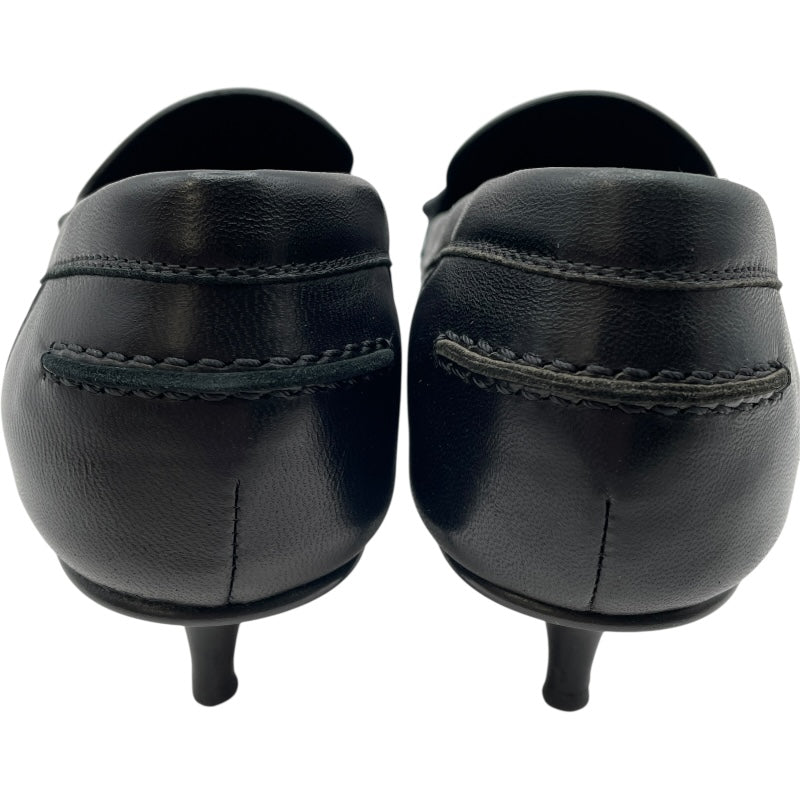 エルメス HERMES グロリアス40 ヒールローファー 231167Z ブラック レザー レディース ローファー