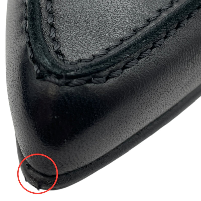 エルメス HERMES グロリアス40 ヒールローファー 231167Z ブラック レザー レディース ローファー