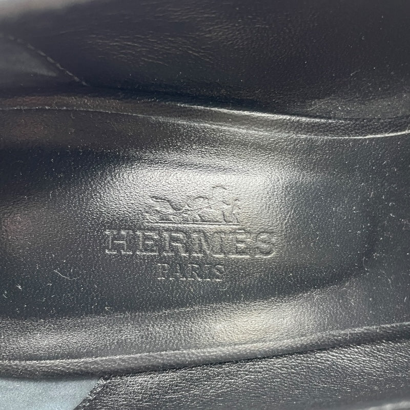 エルメス HERMES グロリアス40 ヒールローファー 231167Z ブラック レザー レディース ローファー