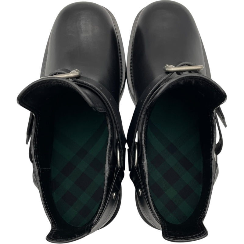 バーバリー BURBERRY レザーショートブーツ ブラック レザー メンズ