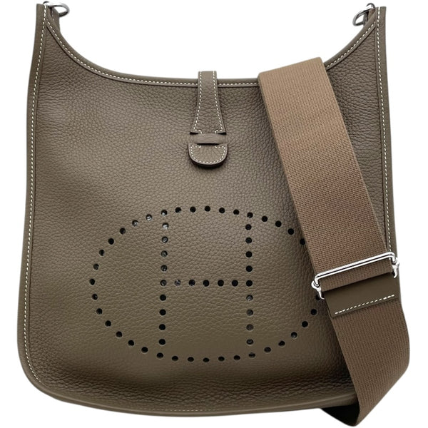 エルメス HERMES エヴリン3PM K刻 エトゥープ SV金具 トリヨン レディース ショルダーバッグ