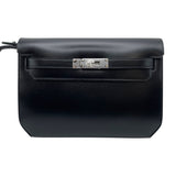 エルメス HERMES ケリー・デベッシュクラッチ W刻印　(2024年製) ブラック　シルバー金具 ボックスカーフ レディース ハンドバッグ