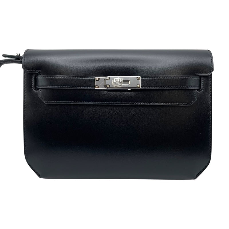 エルメス HERMES ケリー・デベッシュクラッチ W刻印　(2024年製) ブラック　シルバー金具 ボックスカーフ レディース ハンドバッグ