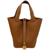エルメス HERMES ピコタンロックPM W刻 ゴールド GD金具 トリヨン レディース ハンドバッグ