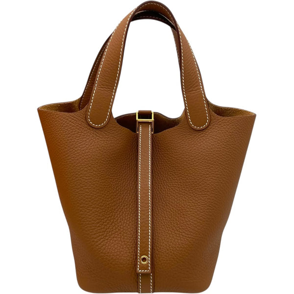 エルメス HERMES ピコタンロックPM W刻 ゴールド GD金具 トリヨン レディース ハンドバッグ