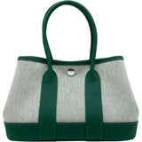 エルメス HERMES ネオガーデン23 K刻 グリーン SV金具 トワル レディース ハンドバッグ