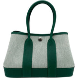 エルメス HERMES ネオガーデン23 K刻 グリーン SV金具 トワル レディース ハンドバッグ