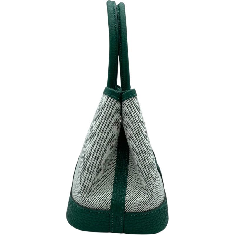 エルメス HERMES ネオガーデン23 K刻 グリーン SV金具 トワル レディース ハンドバッグ