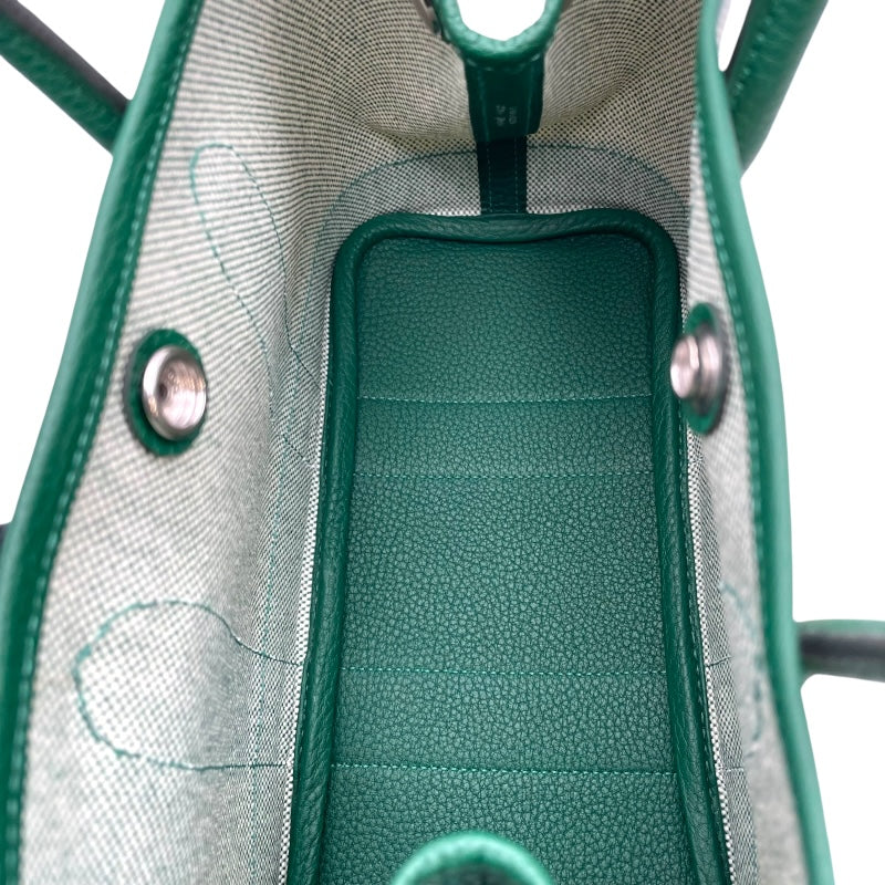 エルメス HERMES ネオガーデン23 K刻 グリーン SV金具 トワル レディース ハンドバッグ