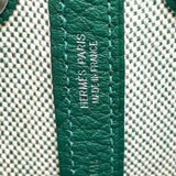 エルメス HERMES ネオガーデン23 K刻 グリーン SV金具 トワル レディース ハンドバッグ