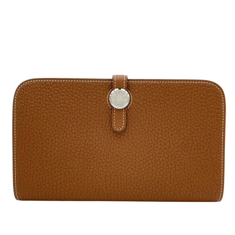 エルメス HERMES ドゴンGM W刻 ゴールド SV金具 トゴ ユニセックス 長財布