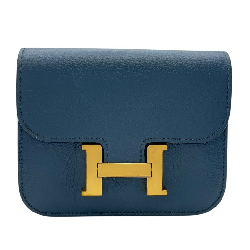 エルメス HERMES コンスタンススリム B刻 ブルードプリュス エバーカラー レディース ポーチ