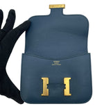 エルメス HERMES コンスタンススリム B刻 ブルードプリュス エバーカラー レディース ポーチ