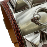 エルメス HERMES コリエ・ド・シアン Sサイズ X刻印 ボルドー SV金具 リザード レディース バングル
