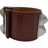 エルメス HERMES コリエ・ド・シアン Sサイズ X刻印 ボルドー SV金具 リザード レディース バングル