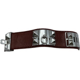 エルメス HERMES コリエ・ド・シアン Sサイズ X刻印 ボルドー SV金具 リザード レディース バングル