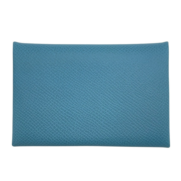 エルメス HERMES カルヴィ □P刻 ブルージーン SV金具 エプソン ユニセックス カードケース