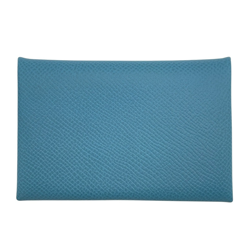 エルメス HERMES カルヴィ □P刻 ブルージーン SV金具 エプソン ユニセックス カードケース