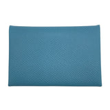 エルメス HERMES カルヴィ □P刻 ブルージーン SV金具 エプソン ユニセックス カードケース