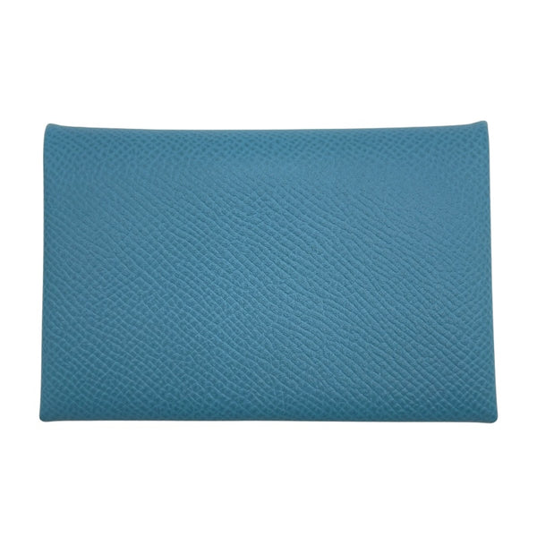 エルメス HERMES カルヴィ □P刻 ブルージーン SV金具 エプソン ユニセックス カードケース