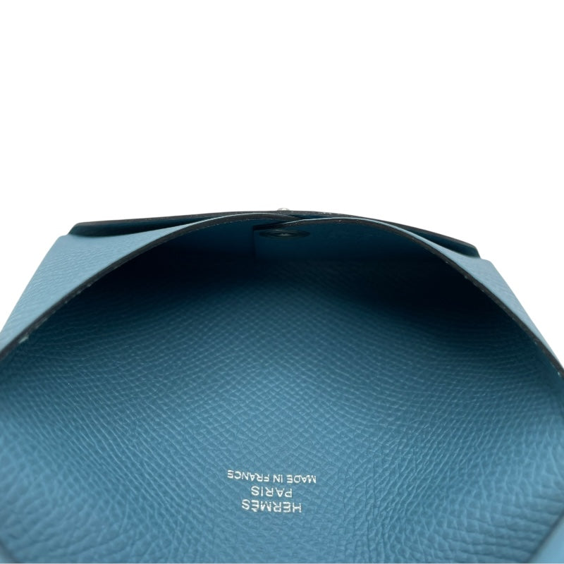 エルメス HERMES カルヴィ □P刻 ブルージーン SV金具 エプソン ユニセックス カードケース