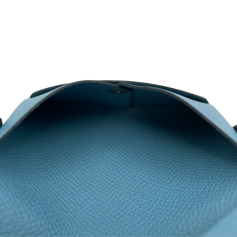 エルメス HERMES カルヴィ □P刻 ブルージーン SV金具 エプソン ユニセックス カードケース