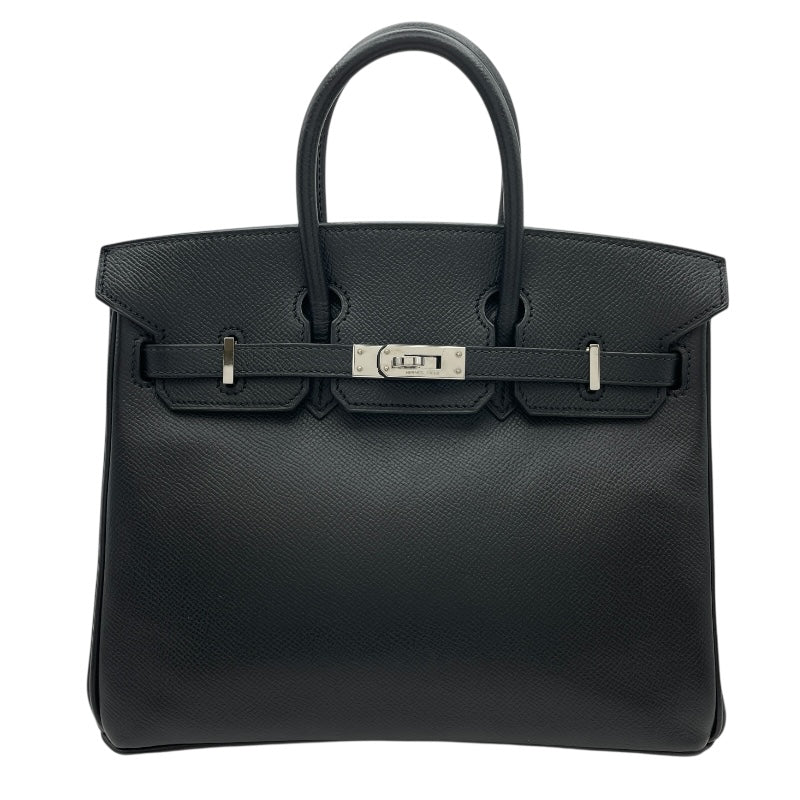 エルメス HERMES バーキン25 □N刻 ブラック SV金具 エプソン レディース ハンドバッグ