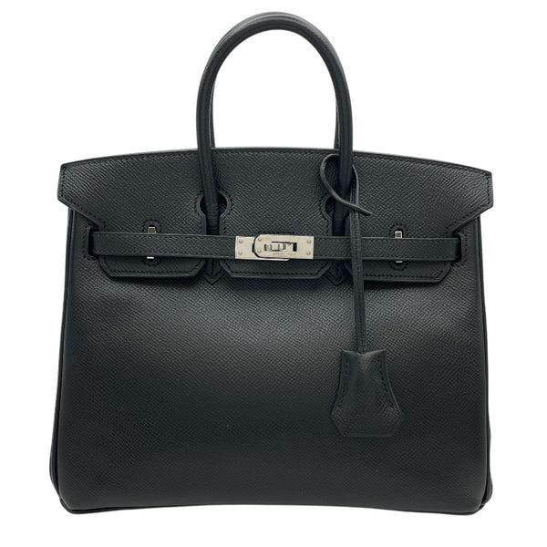 エルメス HERMES バーキン25 □N刻 ブラック SV金具 エプソン レディース ハンドバッグ