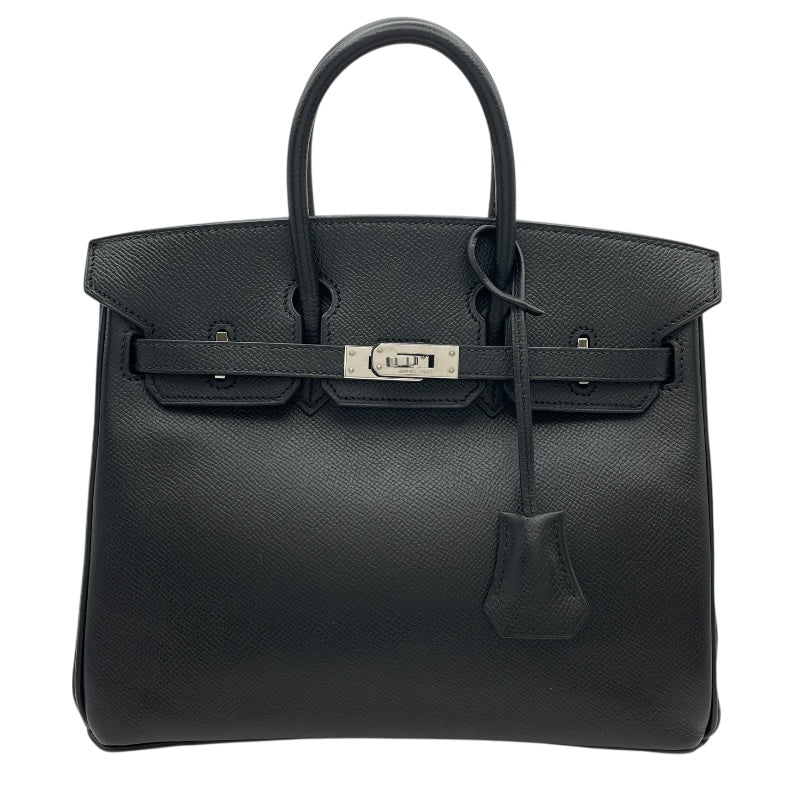 エルメス HERMES バーキン25 □N刻 ブラック SV金具 エプソン レディース ハンドバッグ