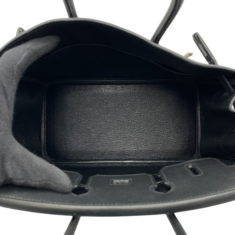 エルメス HERMES バーキン25 □N刻 ブラック SV金具 エプソン レディース ハンドバッグ