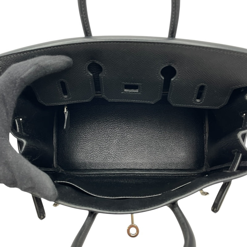 エルメス HERMES バーキン25 □N刻 ブラック SV金具 エプソン レディース ハンドバッグ